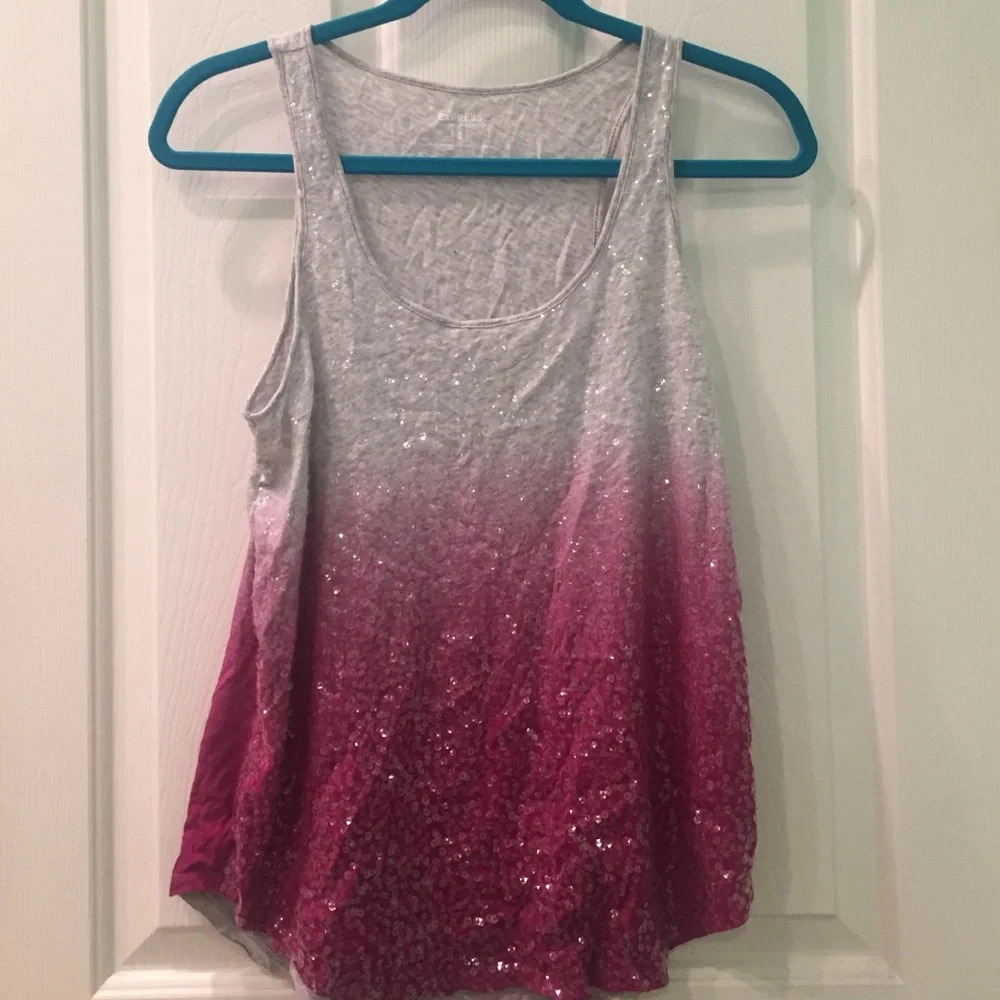 Ombré sparkle Tank Top - Picture 1 of 4